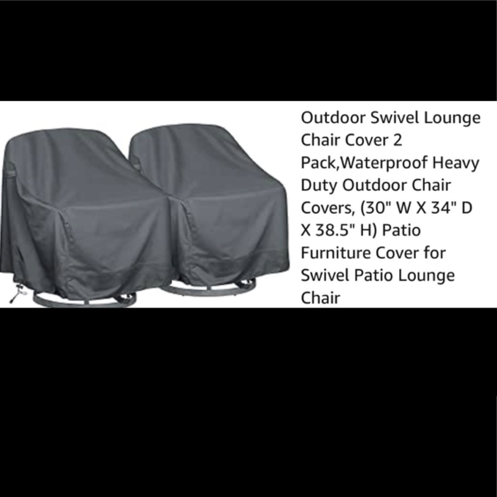 Two Outdoor waterproof chair cover with adjustable closure tie